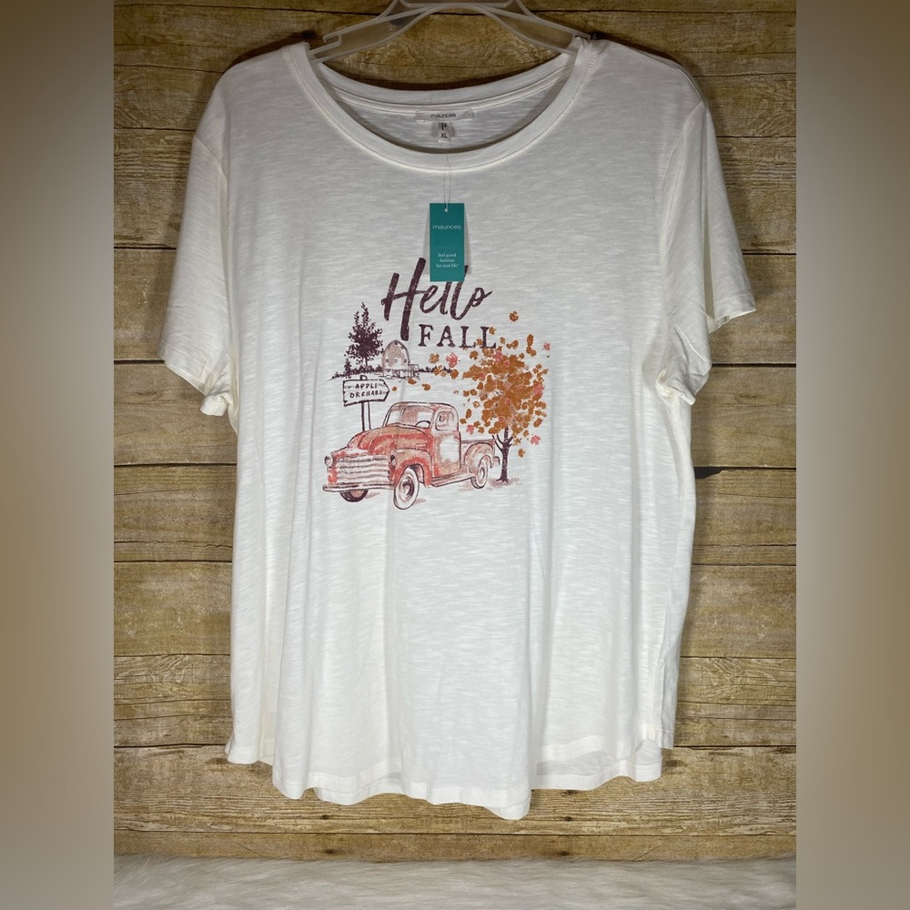 NWT Maurices Hello Fall Vintage Pickup Truck Graphic T Shirt Size XL